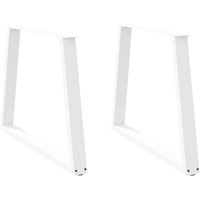 Berkfield Home Dining Table Legs V-Shape 2 pcs White 100x(72-73.3) cm Steel