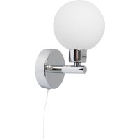 Dais Chrome Opal Glass IP44 Pull Cord Bathroom Wall Light