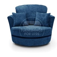 Monaco Chenille Fabric Swivel Chair 360 Rotation Foam Single Seater
