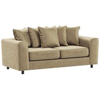 Brooklyn Plush Velvet Foam Fabric 3 Seater Sofa Scatter Back
