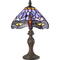 Hand Crafted Stained Glass Dragonfly Tiffany Table Lamp inches