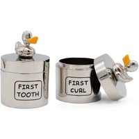 Silver Editions Duck First Tooth & Curl Boxes in Metallic Silver