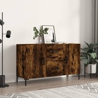 Sideboard Smoked Oak 100x36x60 cm Engineered Wood x 36 x 60 cm