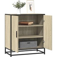 Berkfield Home Sideboard Sonoma Oak 68x35x76 cm Engineered Wood & Metal in Brown | Size: 68 x 35 x 76 cm