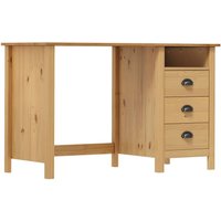 Berkfield Home Desk Hill with 3 Drawers 120x50x74 cm Solid Pine Wood in Brown | Size: 120 x 50 x 74 cm