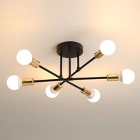Industrial Chandelier 6 Lights Vintage Gold & Ceiling Lights