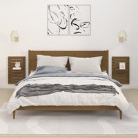 Berkfield Home Wall-mounted Bedside Shelves 2 pcs Honey Brown Solid Wood Pine