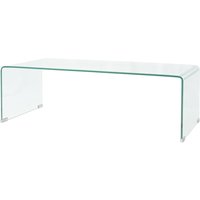 Berkfield Home Coffee Table Tempered Glass 98x45x30 cm Clear in Grey | Size: 98 x 45 x 30 cm