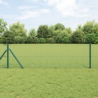 Berkfield Home Green PVC Coated Fence Post Set Set of 2 25 x 0.5 m Durable