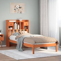 Berkfield Home Bookcase Bed without Mattress Wax Brown 75x190 cm Small Single Solid Wood Pine