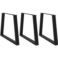 Berkfield Home Dining Table Legs V-Shape 3 pcs Black 90x(72-73.3) cm Steel