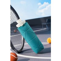 H&O Direct 600ml Collapsible Silicone Water Bottle for Travel & Gym in Teal