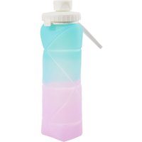 H&O Direct 600ml Collapsible Silicone Water Bottle for Travel & Gym, Blue & Purple