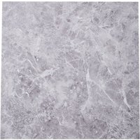 H&O Direct 24Pcs Grey Marble Texture Self-adhesive Square PVC Flooring Tile, 5m² Pack