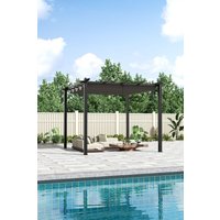 Garden Sanctuary Outdoor Aluminum Pergola for Patio Deck in Dark Grey