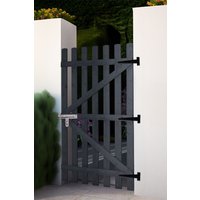 Living and Home Garden Wood Fence Gate with Latch in Grey