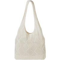 MODISHION Women's Crochet Knit Mesh Beach Hobo Tote Bag in White