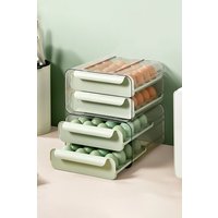 Living and Home 2-layer 32 Grid Egg Storage Drawer Box Transparent in Light Green