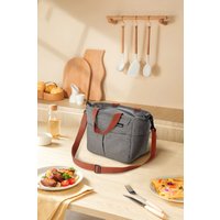 Living and Home 6.5L Multi-Grid Portable Insulated Lunch Tote Bag with Adjustable Shoulder Strap in Grey