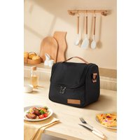 Living and Home Portable Insulated Lunch Tote Bag with Adjustable Shoulder Strap in Black