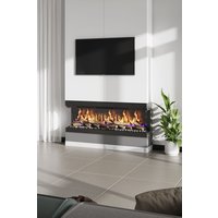 H&O Direct 60inch 3-Sided Electric Fireplace in Black