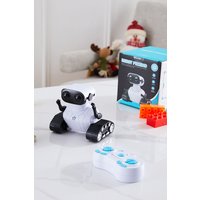 Living and Home White SQN-08 Remote Control Robot Toy with LED Lights and Interactive Features
