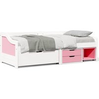 Berkfield Home Day Bed with 3 Drawers without Mattress IRUN White&Pink 90x200 cm in Pink