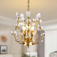 3 Light Golden K9 Crystal Chandelier Hallway Living Room Bedroom