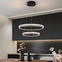 2 Rings 60cm Tiered Chandelier Modern Dimmable LED Acrylic Crystal Chandelier Living Room