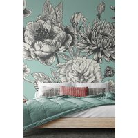 Large Rose Toile Wall Mural W350 cm x H280 cm