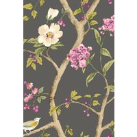 Bird Song Plum & Noir 10m Wallpaper