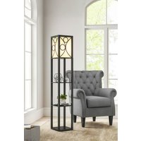 Living and Home Modern Wooden Shelf Floor Lamp