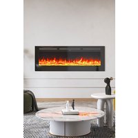 Living and Home 60 Inch inset Electric Fireplace in Black