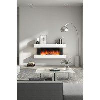 Living and Home WiFi Contemporary Wall Mounted/Freestanding Fireplace Mantel for Living Room in White