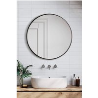 Living and Home 60cm Nordic Black Round Wall Mirror