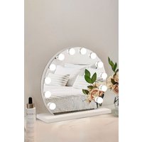 Living and Home LED Light Round Hollywood Touch Screen Control Makeup Mirror Vanity Mirror For Home in White