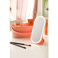 Living and Home Removable Makeup Case with Touch LED Mirror Travel Cosmetic Storage Box in Natural