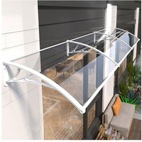 Living and Home 59"x39" Window Door Awning Canopy w/ Plastic Cover & Aluminum Brackets for Porch Patio Deck, Protect Against Light, Rain and Snow