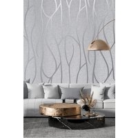 Living and Home 9.5M x 53Cm Ewin 3D Embossed Non-Woven Fabric Wallpaper Roll in Grey | Size: 9.5M x 53 cm