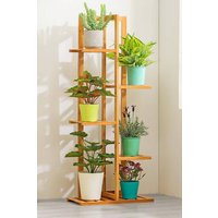 Living and Home Rustic Wooden 5-Tier Potted Plant Stand Display Shelf Rack Holder 103cm H in Brown