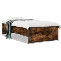 Berkfield Home Bed Frame without Mattress Smoked Oak 100x200 cm in Brown