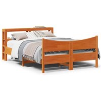 Bed Frame Headboard Wax 160x200 cm Solid Wood Pine