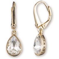 DKNY Jewellery Women's Gold Stone Teardrop Earrings with Crystal - Gold & Crystal