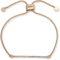 DKNY Jewellery Women's Half Pave Crystal Slide Bracelet in Gold - Gold & Crystal