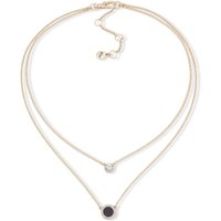 DKNY Women's Gold & Black Double Pendant Necklace with Crystals - Gold & Black