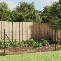 Berkfield Home Wire Mesh Fence Anthracite 1x25 m Galvanised Steel in Black