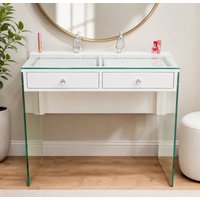 Dressing Table Glass Leg Panel High Gloss Pro Hollywood Mirror Makeup Vanity