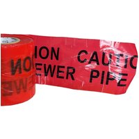 Pegdev Detectable Underground Warning Tape 150mm Sewer Pipe Traceable 50M in Red