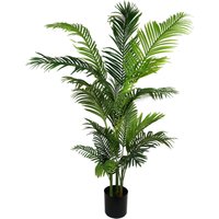 Pegdev 180cm Artificial Palm Tree in Black Pot for Home or Garden in Green