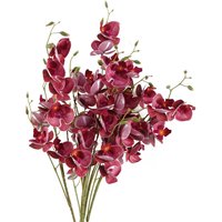 Pegdev Pack of 6 Dark Pink Mini Orchid Stems 80cm Faux Flowers